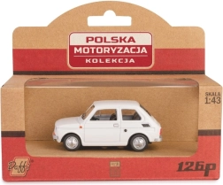 Μεταλλικό μοντέλο αυτοκινήτου Fiat 126p PRL σε λευκό χρώμα, 1:43