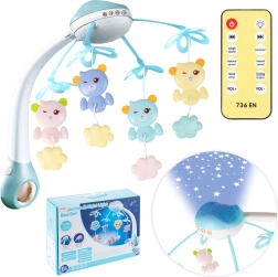 Μουσικό μόμπιλε κούνιας με προβολέα και τηλεχειρισμό, 500 μελωδίες