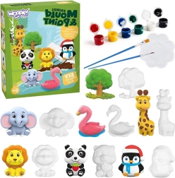 Woopie δημιουργικό σετ με χρώματα DIY – γύψινα εκμαγεία ζωάκια για χρωμάτισμα