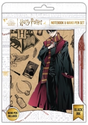 Harry Potter μπλοκ με στυλό Navy & Gold