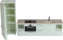 Έπιπλα κουζίνας με ψυγείο για κουκλόσπιτο Lundby