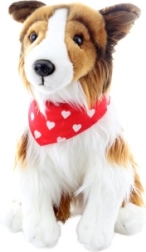 Λούτρινο παιχνίδι Μακρύτριχη Κόλι με μαντίλι