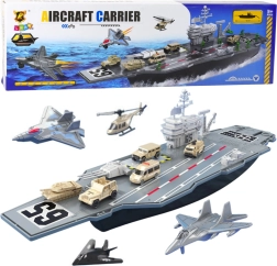 Μεγάλο στρατιωτικό αεροπλανοφόρο με τανκς και αεροπλάνα 70 cm