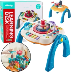 Διαδραστικό εκπαιδευτικό τραπέζι 2 σε 1 με επιφάνεια για τουβλάκια Μπλε