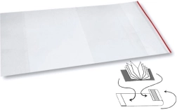 Καθολικό διαφανές κάλυμμα PP 312 × 540 mm με γυαλιστερή επιφάνεια και αυτοκόλλητη ταινία