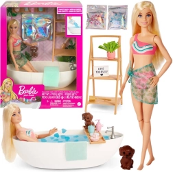 Barbie relax – μπάνιο με κομφετί-αφρό και μπανιέρα, ξανθιά κούκλα και αξεσουάρ