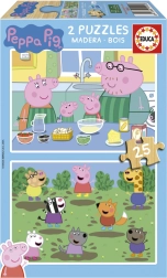 Ξύλινο παζλ ΓΟΥΡΟΥΝΑΚΙ PEPPA 2×25 κομμάτια