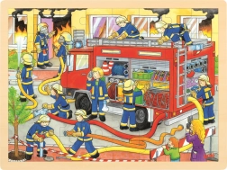 GOKI ξύλινο παζλ πυροσβέστες – μάχη με τη φωτιά, 48 κομμάτια