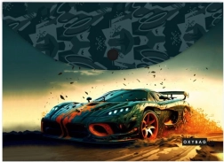 Φάκελος με κουμπί A4 με μοτίβο αυτοκίνητο