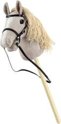 Hobby horse με κοντάρι Milly Mally γκρι λούτρινο αλογάκι