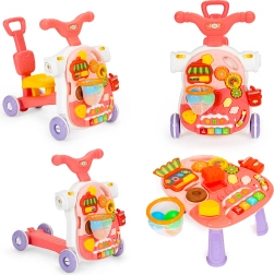 Ποδηλατάκι ώθησης, πατίνι, διαδραστικό εκπαιδευτικό τραπέζι 4-σε-1 για παιδιά κόκκινο