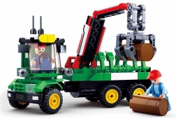 Sluban Φάρμα Τρακτέρ με ρυμουλκούμενο για κορμούς