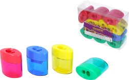 Ξύστρα για δύο μολύβια με διαφανές δοχείο