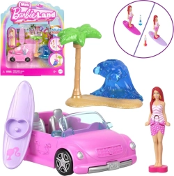 Mattel Mini Barbie Land κάμπριο με μίνι κούκλα Barbie και αλλαγή χρώματος