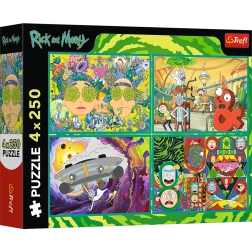Παζλ 4x250 Ο στρεβλός κόσμος του Rick και Morty από την Trefl