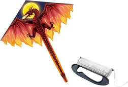 Μεγάλος ιπτάμενος χαρταετός δράκος κόκκινος με μακριά ουρά 170 × 130 εκ.