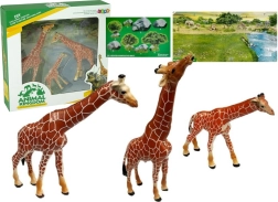 Εκπαιδευτικές φιγούρες καμηλοπάρδαλης Οικογένεια 3 τεμ. + Φόντο Αφρική