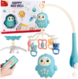 Μουσικό καρουζέλ για κούνια με λαμπάκι και κουδουνίστρες – μπλε