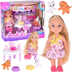 Κούκλα Ankiki Pet Party – γενέθλιο πάρτι τσαγιού με ζωάκια, σετ 32 τεμαχίων