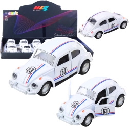 Κλασικό μεταλλικό Σκαθάρι 1:32 με μηχανισμό pull-back και ανοιγόμενες πόρτες – λευκό