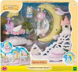 Sylvanian Families παρέλαση στα σύννεφα – ιπτάμενη ατμομηχανή με σεληνιακή πλατφόρμα και αεροπλανάκι
