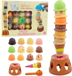 Παιχνίδι δεξιοτήτων Πύργος παγωτού – πολύχρωμες μπάλες, 17 κομμάτια