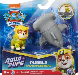Paw Patrol Aqua Pups φιγούρα Rubble και σφυροκέφαλος καρχαρίας