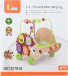 Ξύλινη τράτα σκαντζόχοιρος 5-σε-1 με δραστηριότητες VIGA