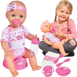 Simba New Born Baby λειτουργική κούκλα 43 cm με γιογιό και αξεσουάρ