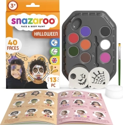 Snazaroo σετ 8 χρωμάτων για πρόσωπο και σώμα με στένσιλ Halloween