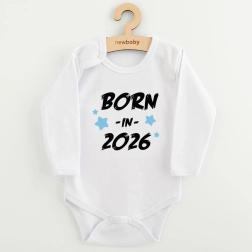 Βρεφικό κορμάκι με στάμπα NEW BABY Born in 2026, μπλε, μέγεθος 68 (4–6 μηνών)