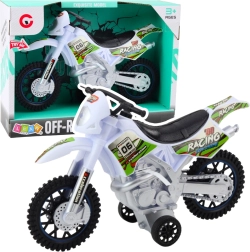 Λευκό off-road μοτοκρός με φωτεινά και ηχητικά εφέ