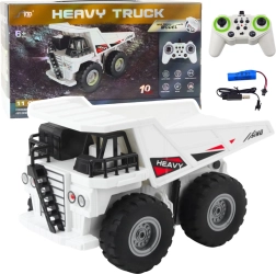 RC ανατρεπόμενο φορτηγό HEAVY TRUCK 1:24 λευκό με φώτα και ήχους