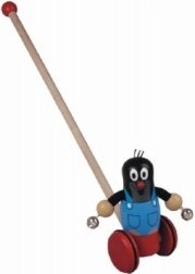 Ξύλινο παιχνίδι ώθησης Μικρός Τυφλοπόντικας με κουδουνάκια