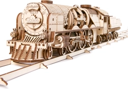 Ξύλινο μηχανικό παζλ UGEARS V-Express ατμομηχανή με τέντερ