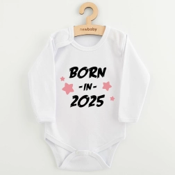 Παιδικό κορμάκι με στάμπα New Baby Born in 2025, ροζ, μέγεθος 68