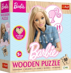 Ξύλινο παζλ περιγράμματος Trefl με θέμα Barbie, 50 κομμάτια