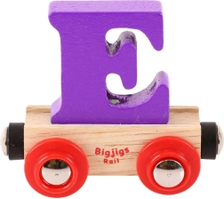 Ξύλινο βαγονάκι Bigjigs Rail με το γράμμα E