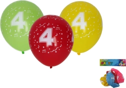 Μπαλόνια 30 cm με τον αριθμό 4 – σετ 5 τεμ.