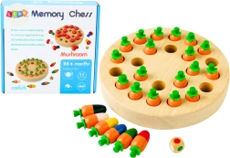 Οικογενειακό ξύλινο παιχνίδι μνήμης καροτάκια