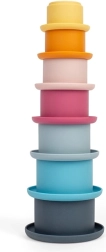 Στοιβαζόμενα σιλικονούχα ποτηράκια Bigjigs Toys – σετ 7 τεμαχίων για μπάνιο, άμμο και κήπο
