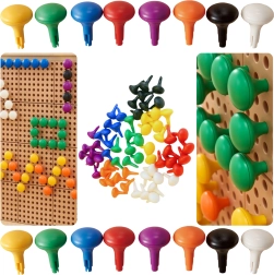 Masterkidz jumbo μανταλάκια/peg για πίνακα STEM, 64 τεμ. – 8 χρώματα