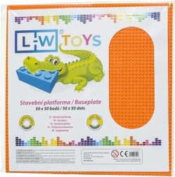L-W Toys μεγάλη κατασκευαστική βάση 50 × 50 κουκκίδες πορτοκαλί