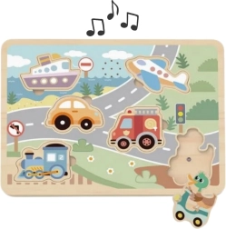 Ξύλινο διαδραστικό παζλ οχήματα Tooky Toy