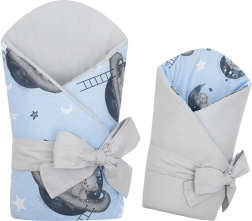 Διπλής όψης παιδικός φάκελος-κουβερτάκι New Baby Teddy Bear in Space 80×80 cm
