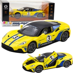 Σπορ μεταλλικό αυτοκίνητο με εφέ φωτισμού και ήχου, 1:22 κίτρινο
