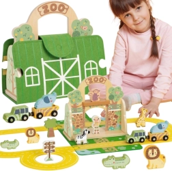 Tooky Toy mini zoo – φορητό ξύλινο σετ σε βαλιτσάκι