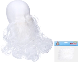 Λευκά τεχνητά γένια για στολή Αγίου Νικολάου, μάγου ή παππού