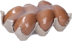 Διακοσμητικά πλαστικά αυγά καφέ 6 cm, 6 τεμ.