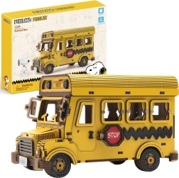 Puremind ξύλινο 3D μοντέλο σχολικού λεωφορείου PEANUTS Snoopy – κατασκευαστικό σετ